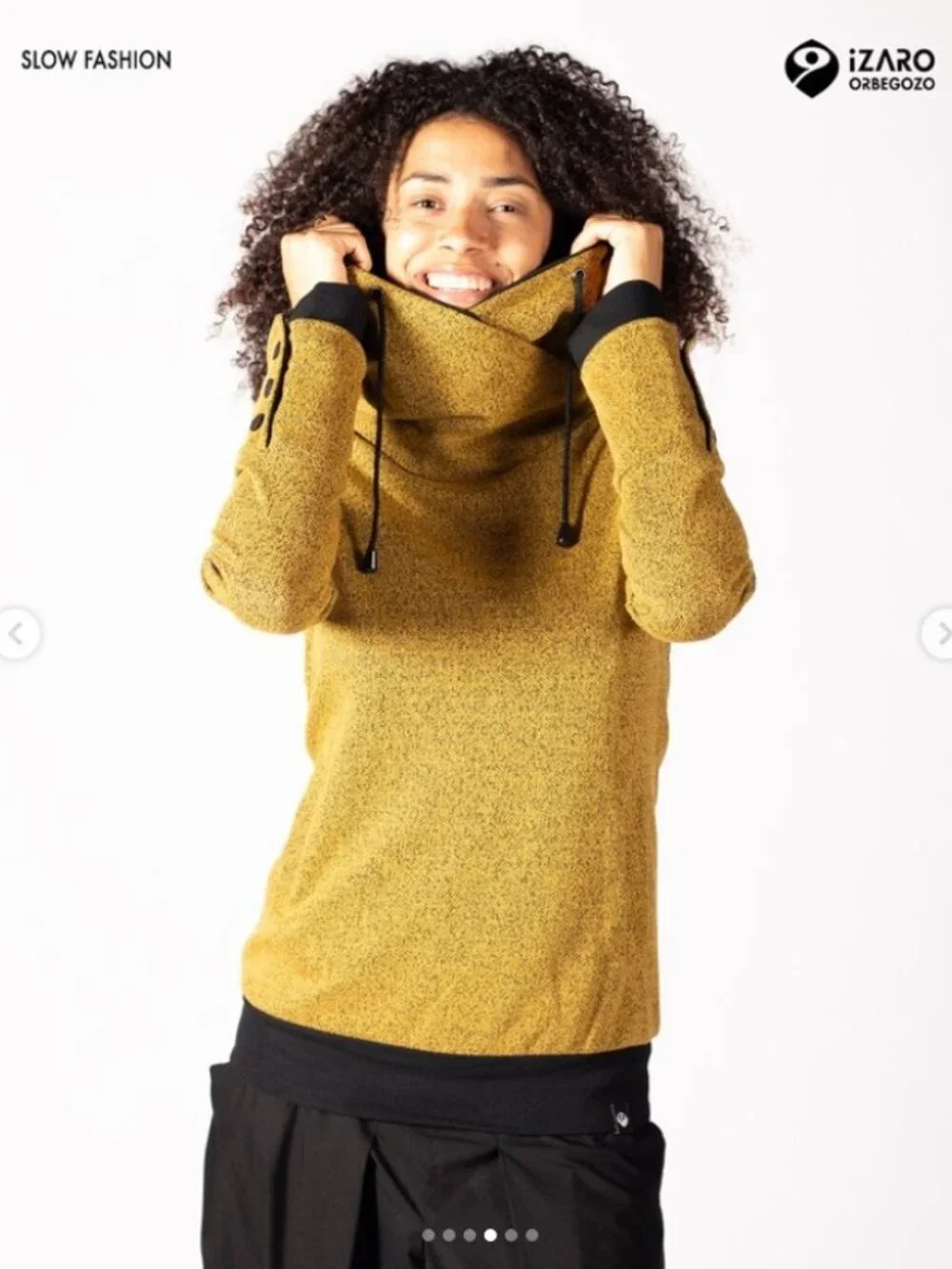 Unique sweatshirt with crossover hood - Picture 3 of 16
